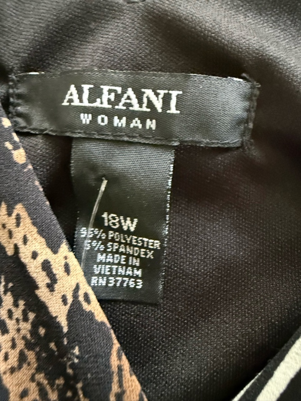 Alfani Sleeveless Mixed Animal Print Faux Wrap Dress, Size 18W - Picture 3 of 9